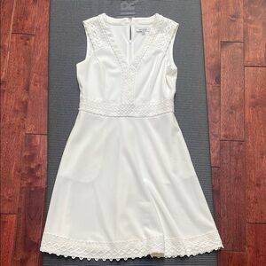 Kensie White Sleeveless A-Line Midi Dress